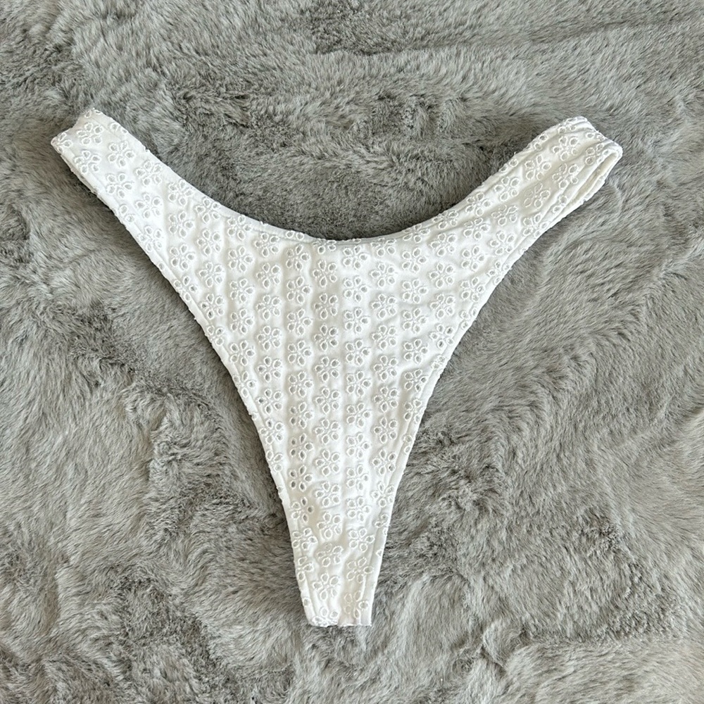Frankie’s Bikinis X PINK Victoria’s Secret Thong Eyelet Bikini Bottom size S